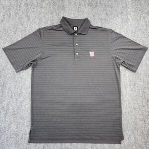FootJoy Shirt Mens Large Gray Striped Polo Short Sleeve FJ Performance JGC Golf